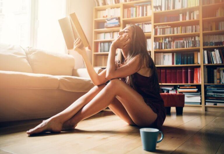 Woman reading book