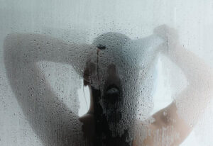 Taking a steamy shower