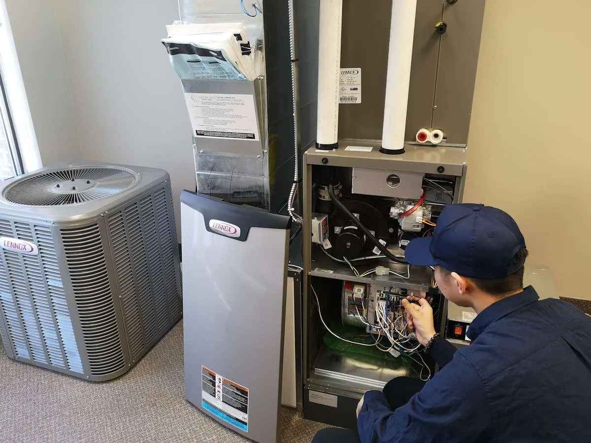 A Technician Performing Furnace Repair Service at a Residential Home in Fort Collins, CO