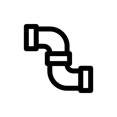 Liquid shown flowing through a pipe
