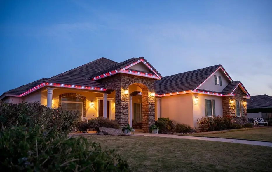 home in Denver with permanent lighting